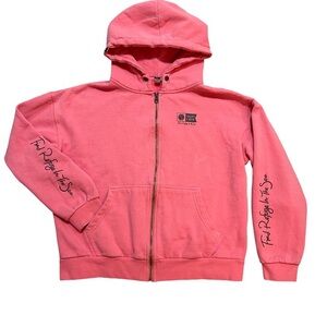 Salty Crew Pink Full-Zip Hoodie With Lettering On Sleeves